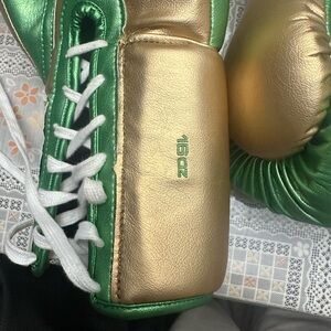 Gold and Green Boxing Gloves
